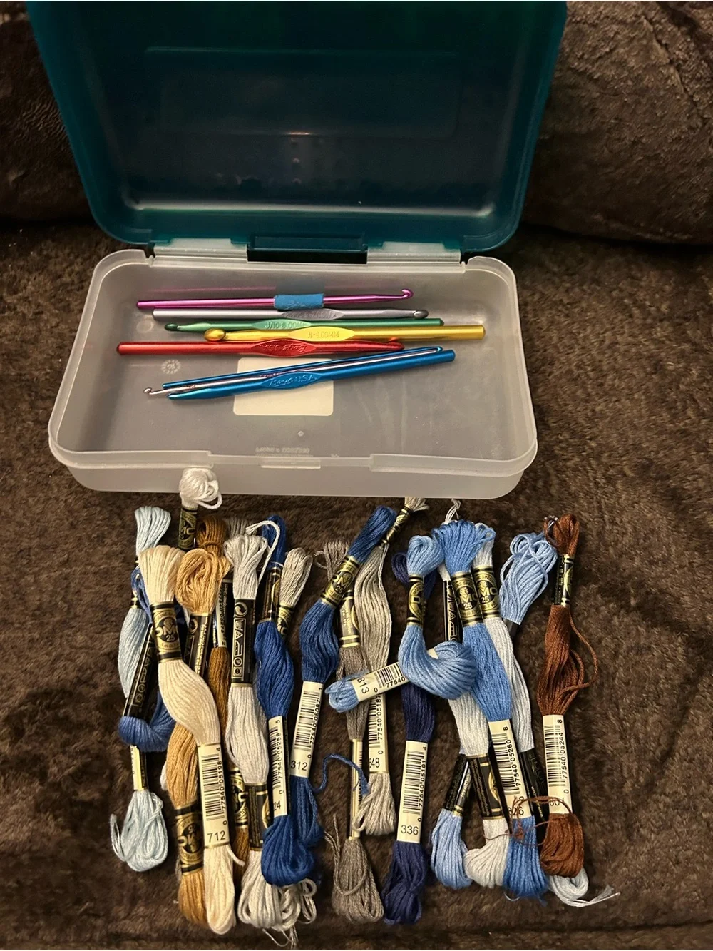 Craft Crochet Hook Set with Blue Storage Case - Multi-Color Hooks